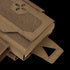 Close-up of the Condor Micro TK Pouch Gen II in tan, featuring a hook-and-loop closure and hexagonal cutout design on the flap—ideal for military or first responder use.